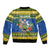 Solomon Islands Christmas Sleeve Zip Bomber Jacket Coat Of Arms Merry Xmas