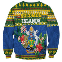 Solomon Islands Christmas Sweatshirt Coat Of Arms Merry Xmas LT05 - Polynesian Pride
