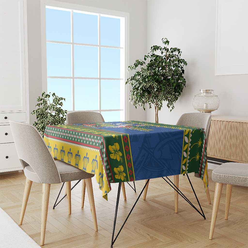 Solomon Islands Christmas Tablecloth Coat Of Arms Merry Xmas LT05 - Polynesian Pride