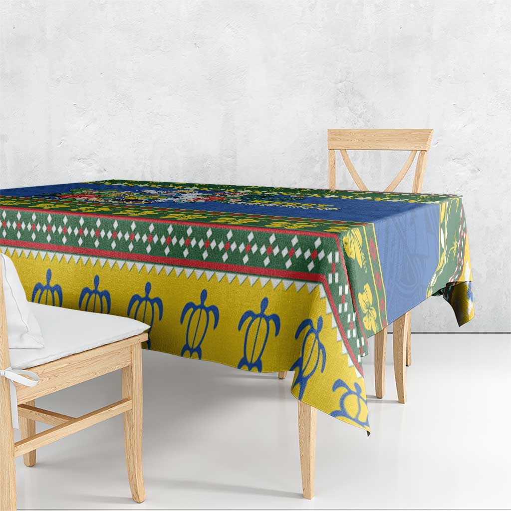Solomon Islands Christmas Tablecloth Coat Of Arms Merry Xmas LT05 - Polynesian Pride