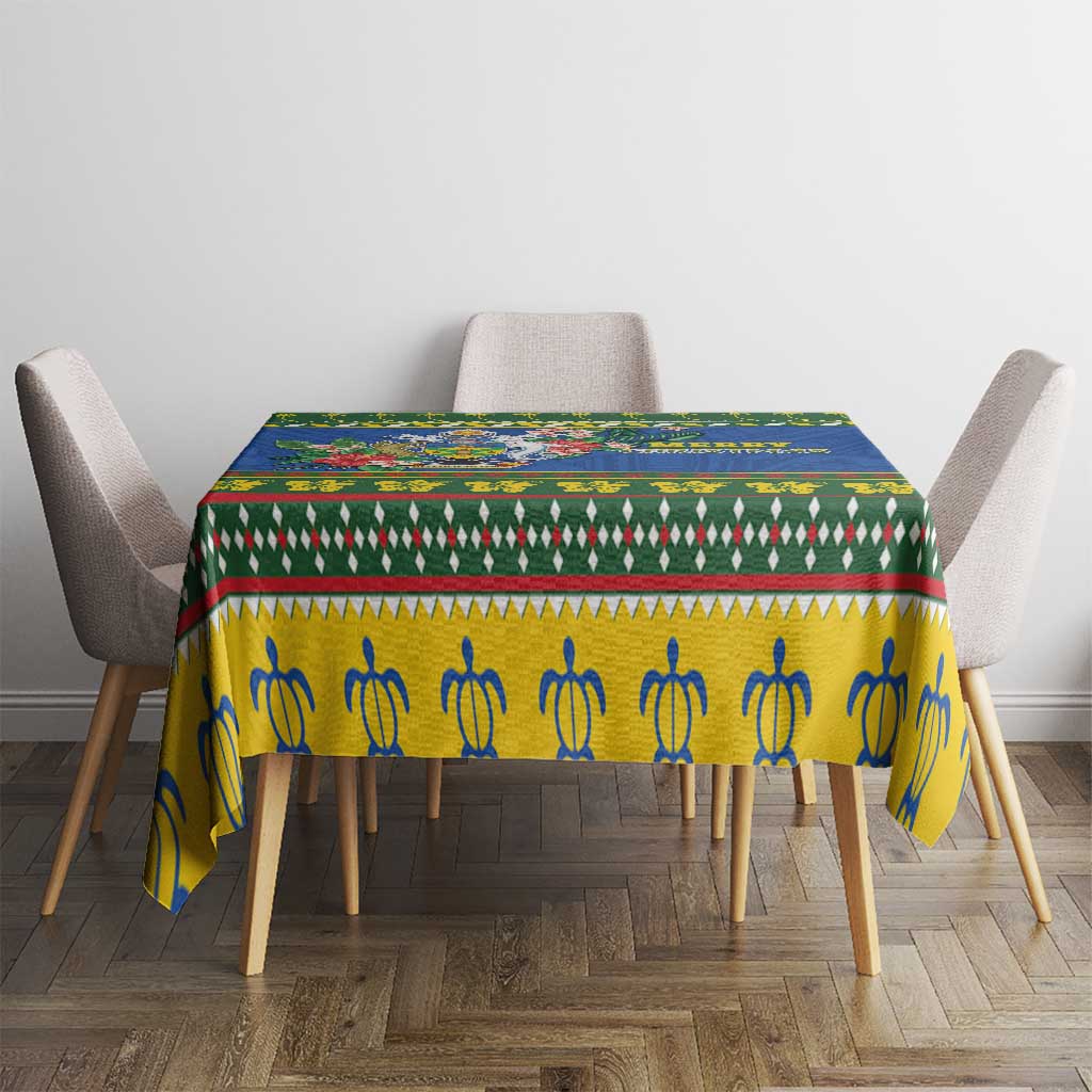 Solomon Islands Christmas Tablecloth Coat Of Arms Merry Xmas LT05 - Polynesian Pride