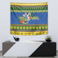 Solomon Islands Christmas Tapestry Coat Of Arms Merry Xmas LT05 - Polynesian Pride