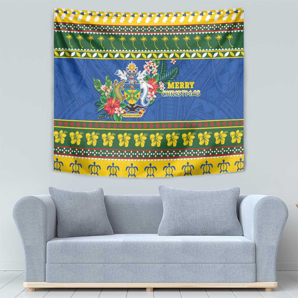 Solomon Islands Christmas Tapestry Coat Of Arms Merry Xmas LT05 - Polynesian Pride