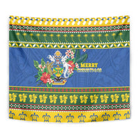 Solomon Islands Christmas Tapestry Coat Of Arms Merry Xmas LT05 - Polynesian Pride