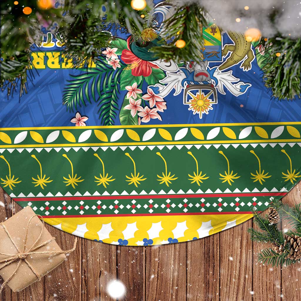 Solomon Islands Christmas Tree Skirt Coat Of Arms Merry Xmas LT05 - Polynesian Pride