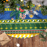 Solomon Islands Christmas Tree Skirt Coat Of Arms Merry Xmas LT05 - Polynesian Pride
