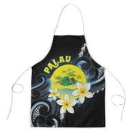 Palau United Nations Day Apron Polynesian Curves Plumeria LT05 Black - Polynesian Pride