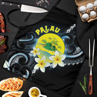 Palau United Nations Day Apron Polynesian Curves Plumeria LT05 Black - Polynesian Pride