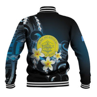 Palau United Nations Day Baseball Jacket Polynesian Curves Plumeria LT05 - Polynesian Pride