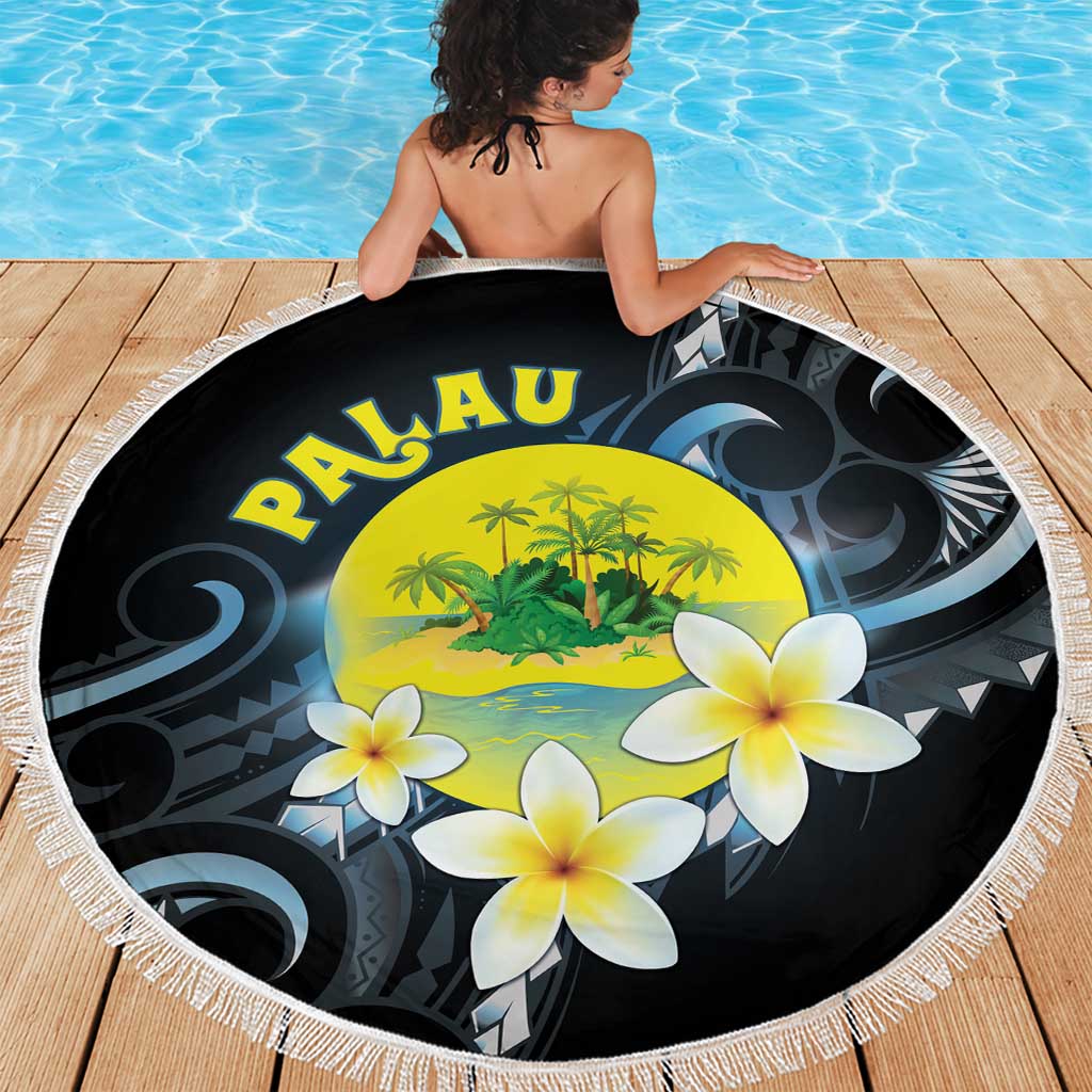Palau United Nations Day Beach Blanket Polynesian Curves Plumeria LT05 - Polynesian Pride