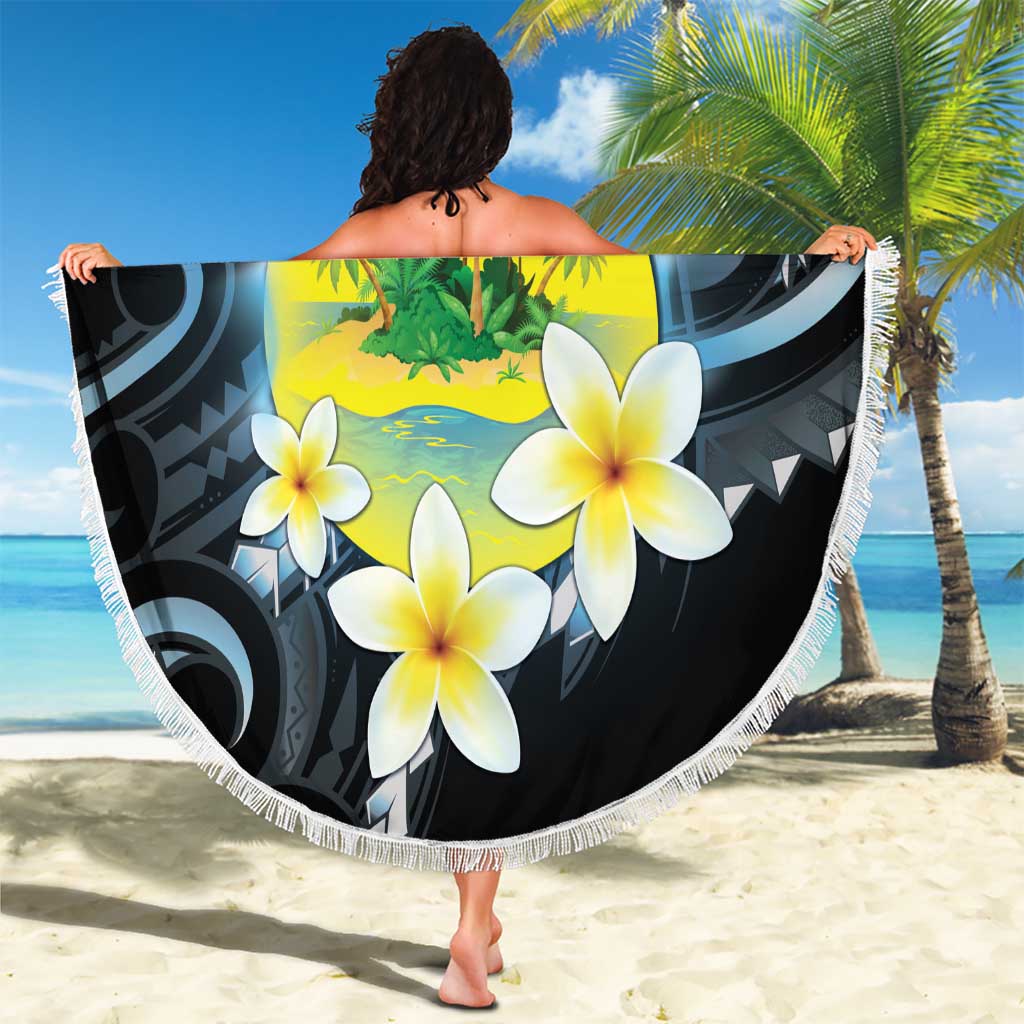 Palau United Nations Day Beach Blanket Polynesian Curves Plumeria LT05 - Polynesian Pride