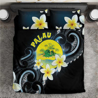 Palau United Nations Day Bedding Set Polynesian Curves Plumeria LT05 Black - Polynesian Pride