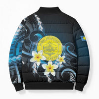 Palau United Nations Day Bomber Puffer Jacket Polynesian Curves Plumeria LT05 - Polynesian Pride