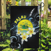 Palau United Nations Day Garden Flag Polynesian Curves Plumeria LT05 Garden Flag Black - Polynesian Pride