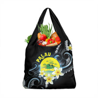 Palau United Nations Day Grocery Bag Polynesian Curves Plumeria LT05 1-pack One Size Black - Polynesian Pride