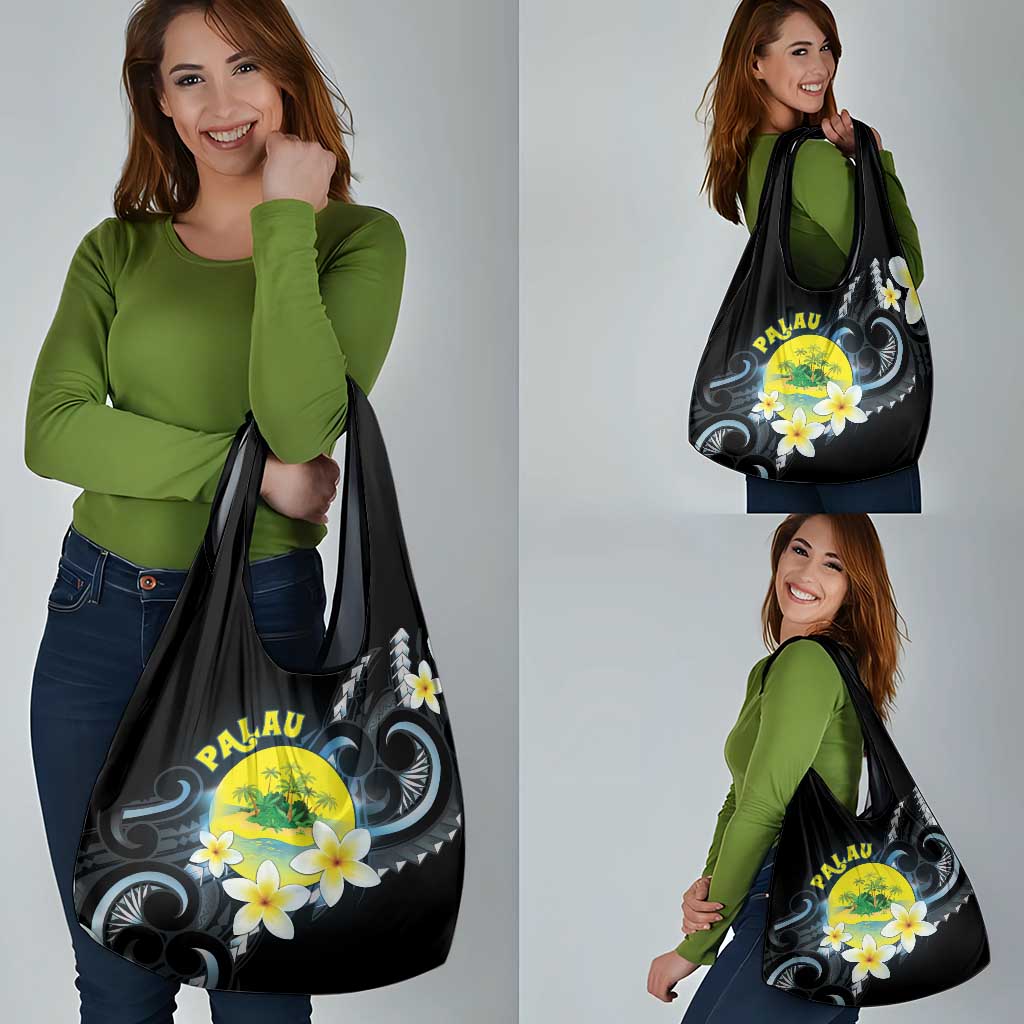 Palau United Nations Day Grocery Bag Polynesian Curves Plumeria LT05 - Polynesian Pride