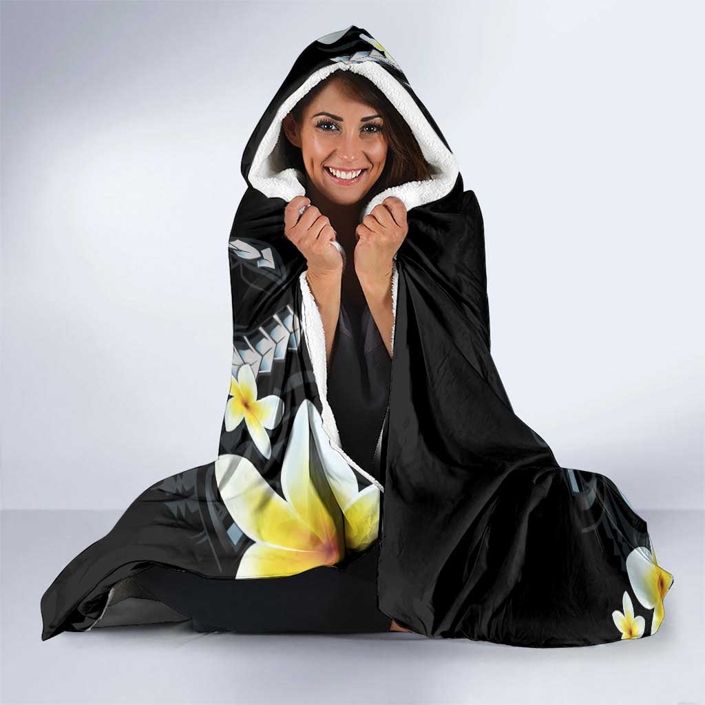 Palau United Nations Day Hooded Blanket Polynesian Curves Plumeria LT05 - Polynesian Pride