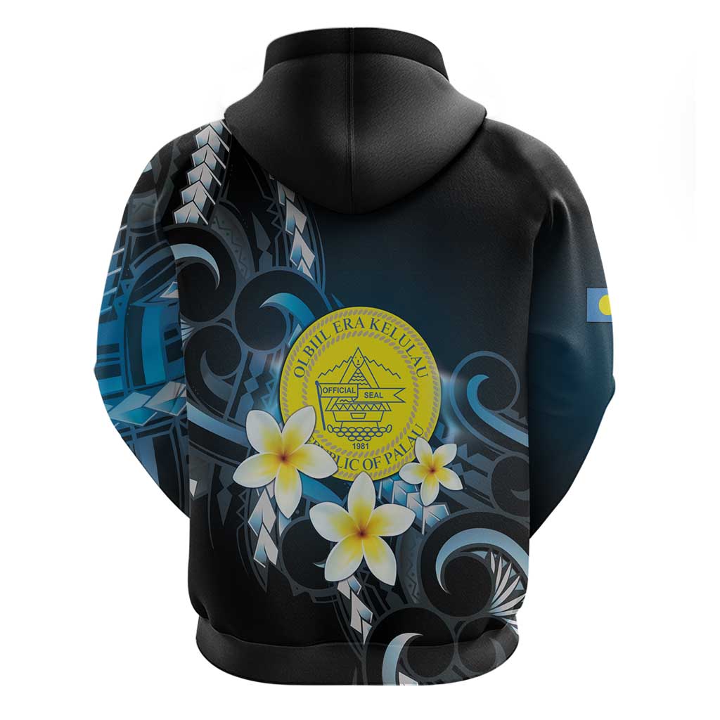 Palau United Nations Day Hoodie Polynesian Curves Plumeria LT05 - Polynesian Pride