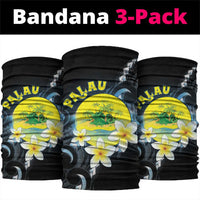Palau United Nations Day Neck Gaiter Polynesian Curves Plumeria LT05 package One Size: 25*50cm Black - Polynesian Pride
