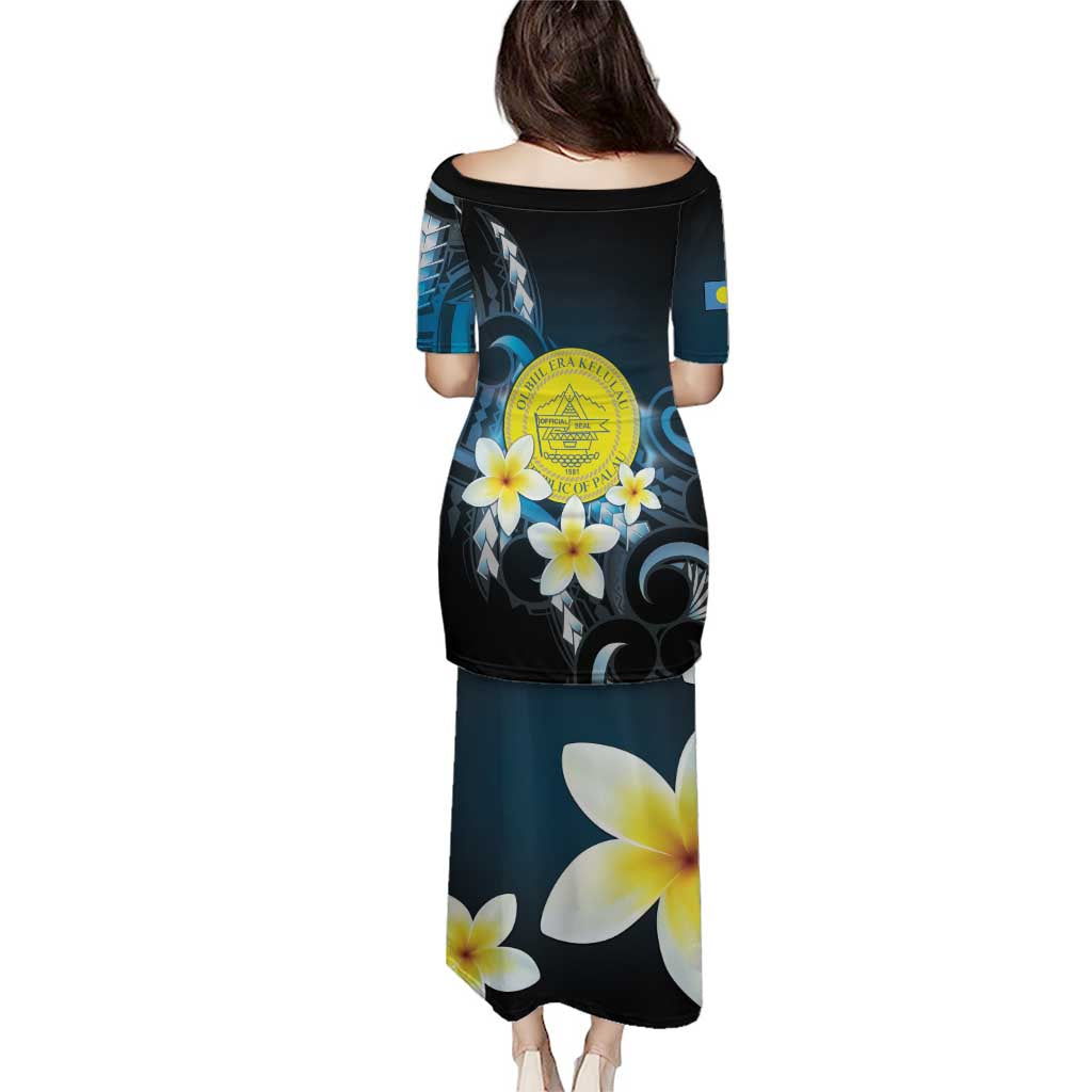 Palau United Nations Day Puletasi Polynesian Curves Plumeria LT05 - Polynesian Pride