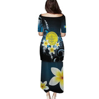 Palau United Nations Day Puletasi Polynesian Curves Plumeria LT05 - Polynesian Pride