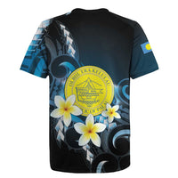 Palau United Nations Day Rugby Jersey Polynesian Curves Plumeria LT05 - Polynesian Pride