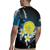 Palau United Nations Day Rugby Jersey Polynesian Curves Plumeria LT05 - Polynesian Pride