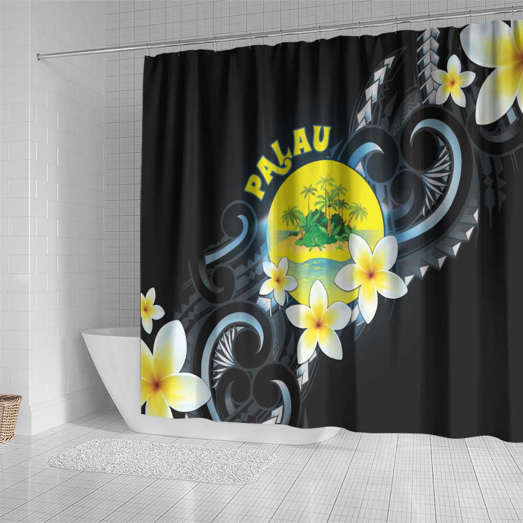 Palau United Nations Day Shower Curtain Polynesian Curves Plumeria LT05 - Polynesian Pride