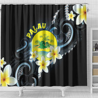 Palau United Nations Day Shower Curtain Polynesian Curves Plumeria LT05 - Polynesian Pride