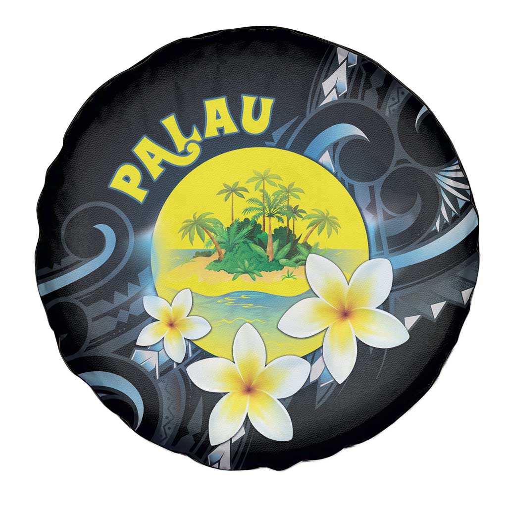 Palau United Nations Day Spare Tire Cover Polynesian Curves Plumeria LT05 - Polynesian Pride
