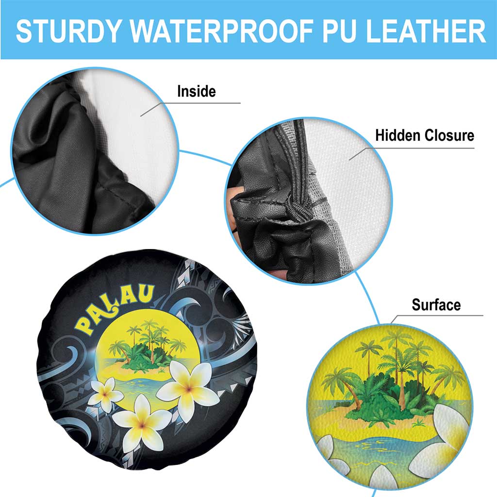 Palau United Nations Day Spare Tire Cover Polynesian Curves Plumeria LT05 - Polynesian Pride