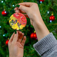 New Zealand Piwakawaka Christmas Ceramic Ornament With Maori Pattern LT05 - Polynesian Pride