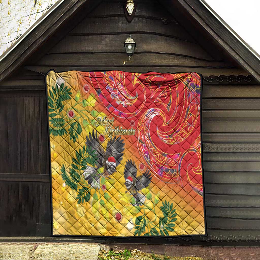 New Zealand Piwakawaka Christmas Quilt With Maori Pattern LT05 - Polynesian Pride