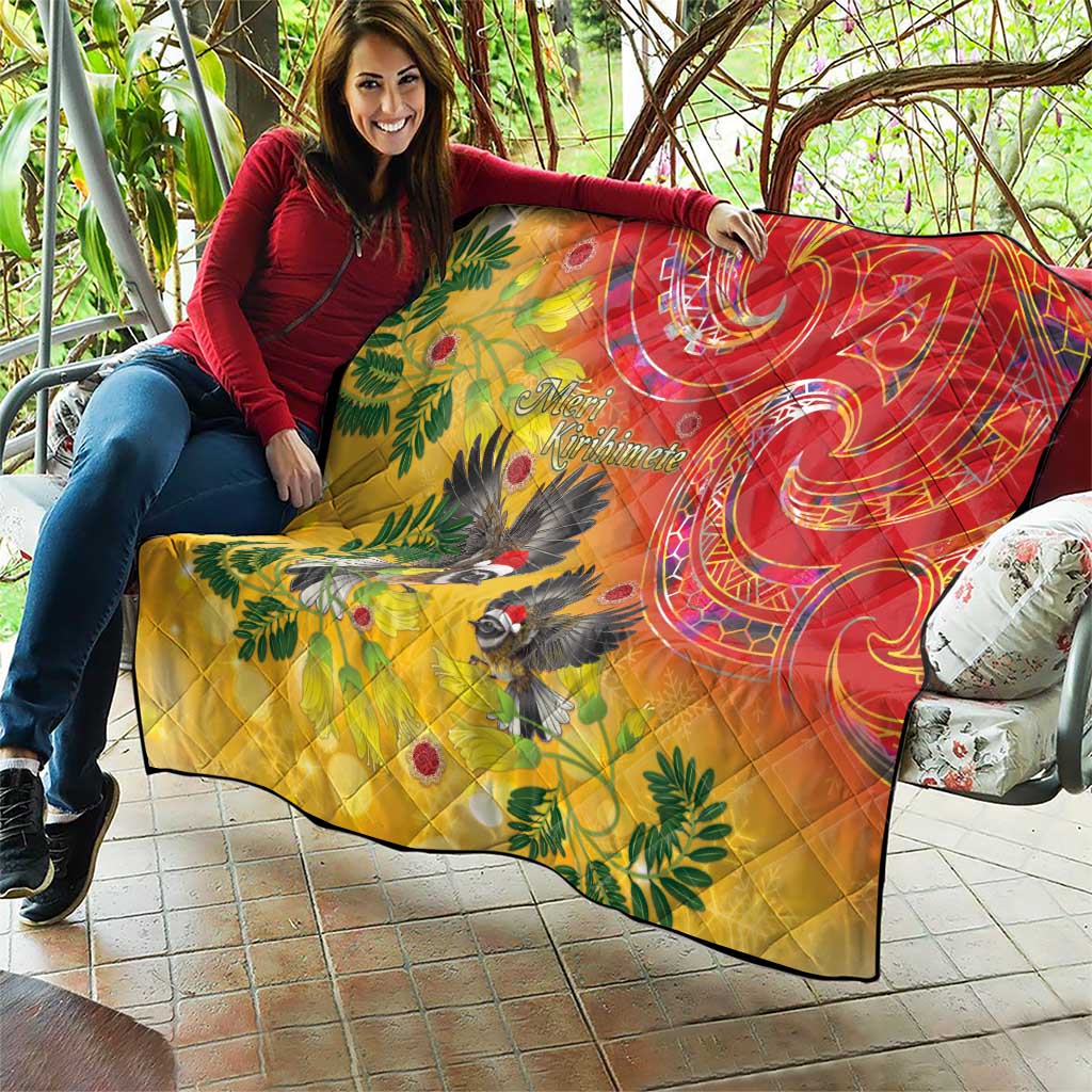 New Zealand Piwakawaka Christmas Quilt With Maori Pattern LT05 - Polynesian Pride