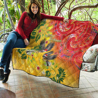 New Zealand Piwakawaka Christmas Quilt With Maori Pattern LT05 - Polynesian Pride