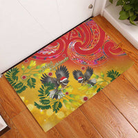 New Zealand Piwakawaka Christmas Rubber Doormat With Maori Pattern LT05 - Polynesian Pride