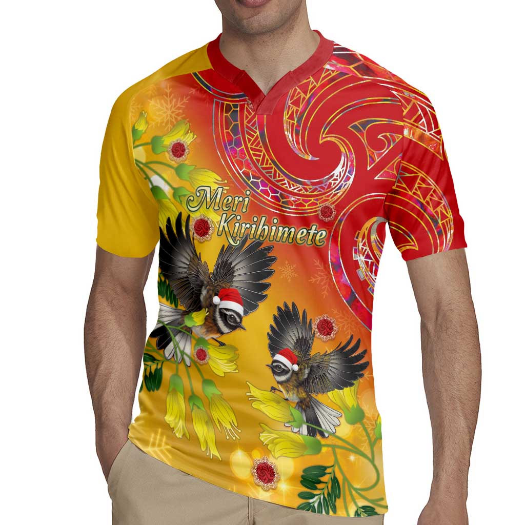 New Zealand Piwakawaka Christmas Rugby Jersey With Maori Pattern LT05 - Polynesian Pride