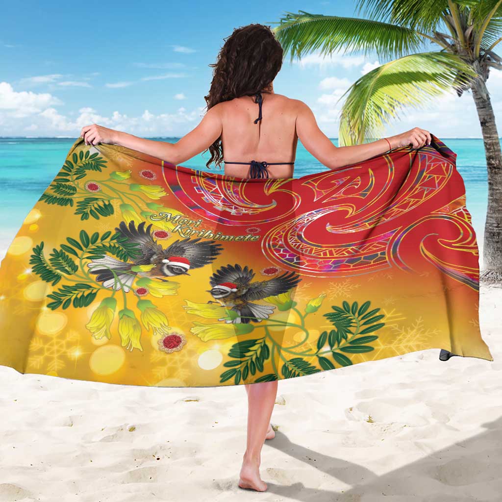 New Zealand Piwakawaka Christmas Sarong With Maori Pattern LT05 - Polynesian Pride
