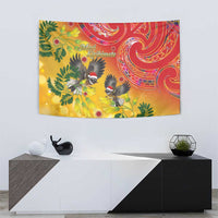 New Zealand Piwakawaka Christmas Tapestry With Maori Pattern LT05 - Polynesian Pride