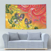 New Zealand Piwakawaka Christmas Tapestry With Maori Pattern LT05 - Polynesian Pride