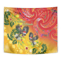 New Zealand Piwakawaka Christmas Tapestry With Maori Pattern LT05 - Polynesian Pride