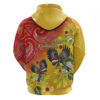 New Zealand Piwakawaka Christmas Zip Hoodie With Maori Pattern LT05 - Polynesian Pride