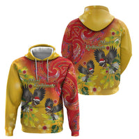 New Zealand Piwakawaka Christmas Zip Hoodie With Maori Pattern LT05 - Polynesian Pride