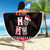 New Zealand Tiki Christmas Beach Blanket Ho Ho Ho Paua Shell Glitter Red