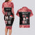 Personalised New Zealand Tiki Christmas Couples Matching Long Sleeve Bodycon Dress and Hawaiian Shirt Ho Ho Ho Paua Shell Glitter Red