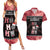 Personalised New Zealand Tiki Christmas Couples Matching Summer Maxi Dress and Hawaiian Shirt Ho Ho Ho Paua Shell Glitter Red