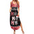 Personalised New Zealand Tiki Christmas Summer Maxi Dress Ho Ho Ho Paua Shell Glitter Red