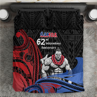 Samoa Independence Day Bedding Set Samoan Warriors Ula Fala LT05 Black - Polynesian Pride