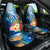 Personalised Kosrae Constitution Day Car Seat Cover Humpback Whale Tropical Flowers LT05 One Size Blue - Polynesian Pride