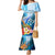 Personalised Kosrae Constitution Day Family Matching Mermaid Dress and Hawaiian Shirt Humpback Whale Tropical Flowers LT05 Mom's Dress Blue - Polynesian Pride